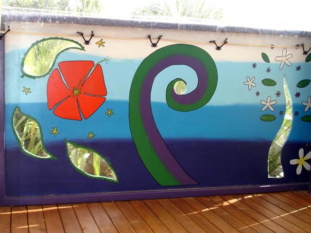 Cultural symbols painted on the wall