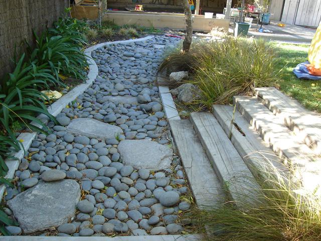 Footpath covered with stones