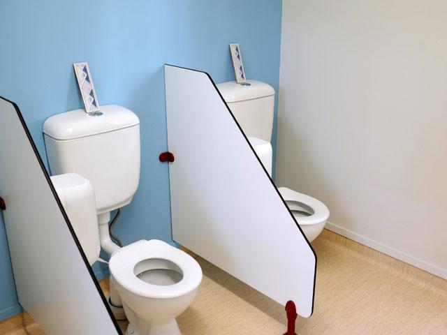 2 child toilets for centre, with half height walls